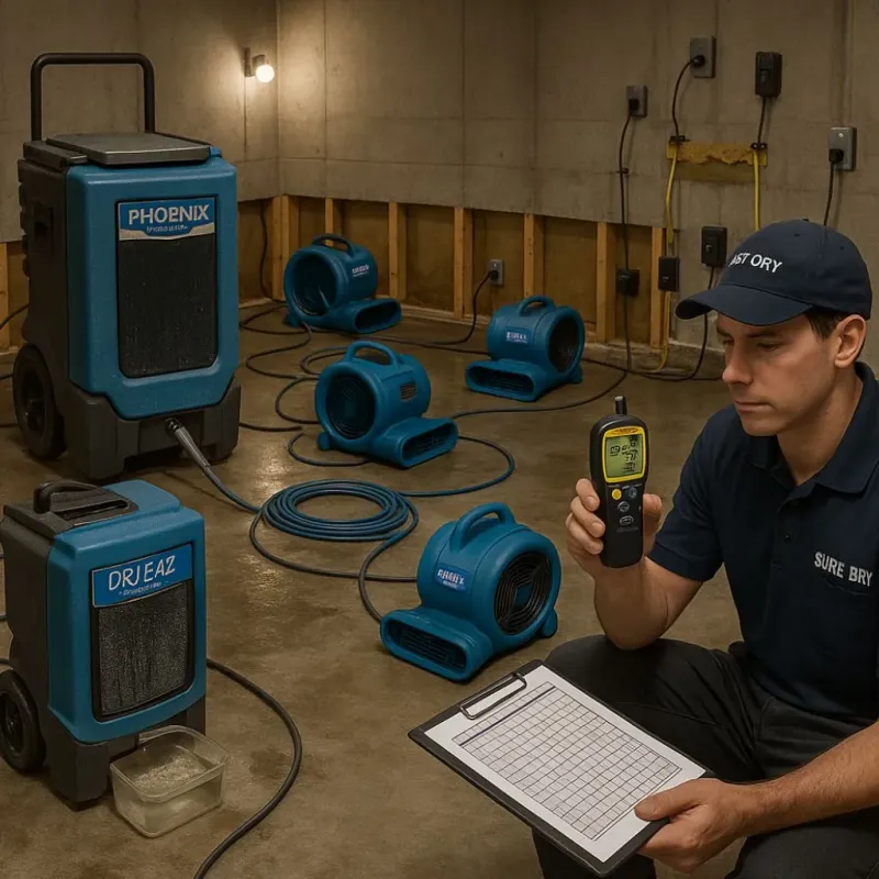 Structural Drying and Dehumidification process in New Freedom, PA